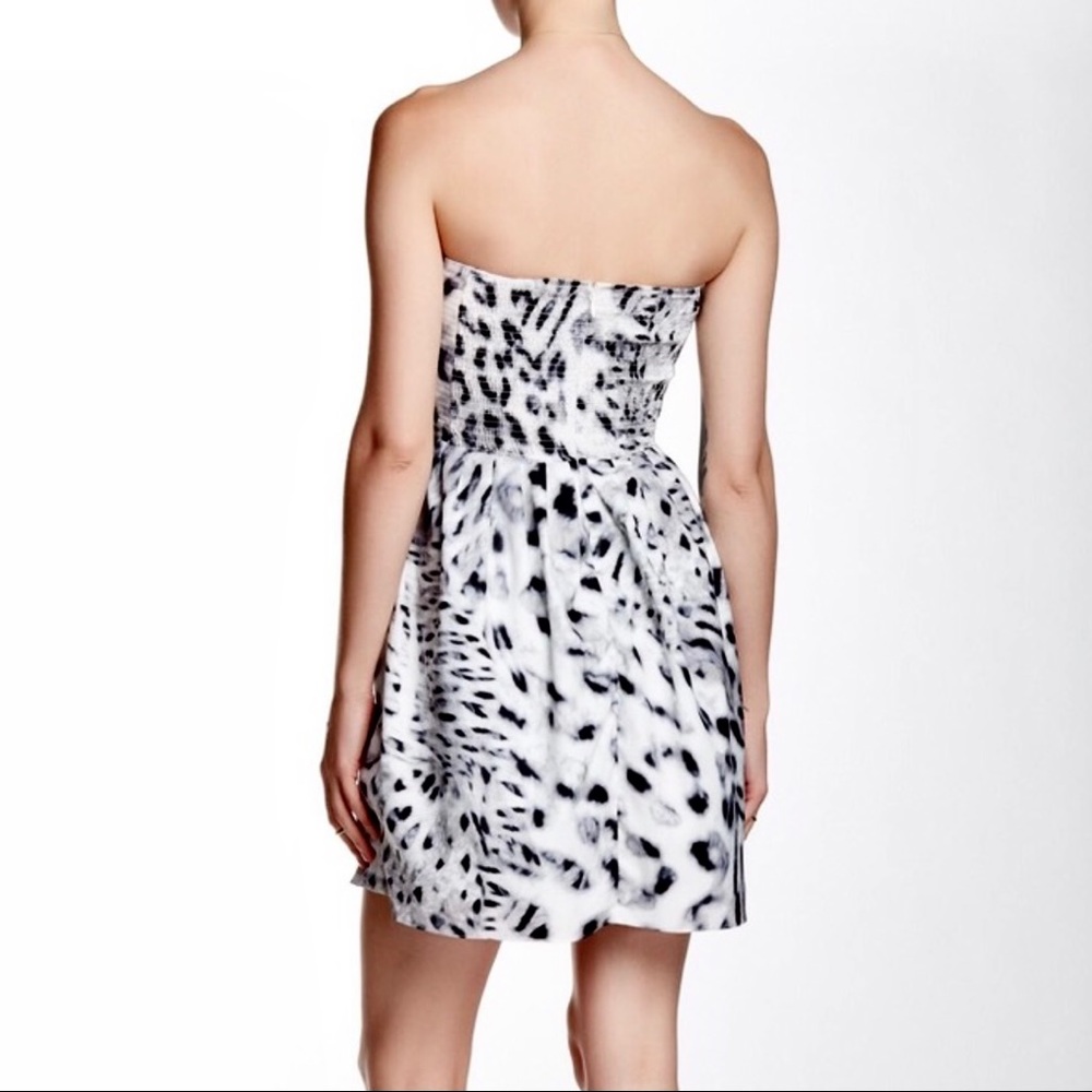 NEW PARKER LEOPARD PRINT STRAPLESS CORSET MINI DRESS - Picture 2 of 3